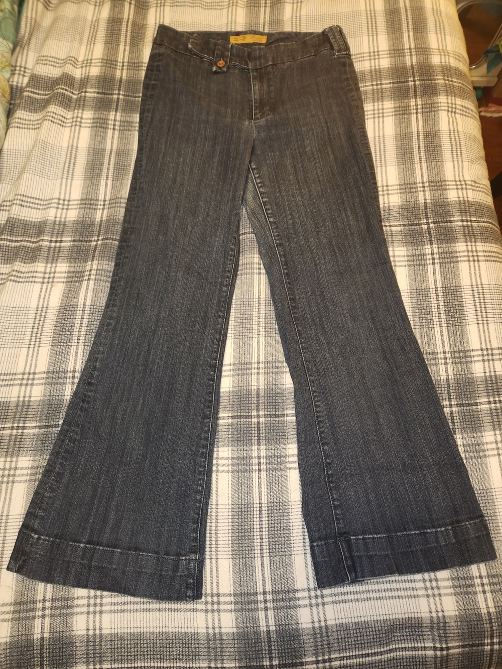 Seven7 Dark Gray Flare Jeans - Wide Leg Denim